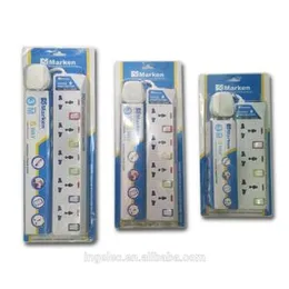 13A Power Socket 2M 3/4/6 Gang Lead Cords Universal Multi Plug Industrial Extension Socket 220V Commercial 3 Pin ABS Shell