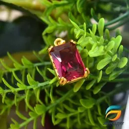 Gold Plated Pendant Stylish Red Box Shape Stone Pendant Rich Look For Women and Girls