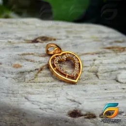 Gold Plated Big Double Heart Dil Pan Pendant for Women.