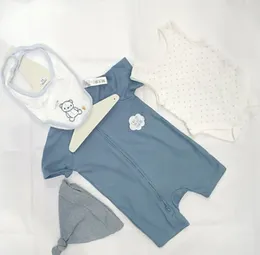 Baby 4-in-1 Suit Set Blue White