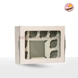 Cupcake Box With Bento Cup – Window Display | 8 Cup Slots | Ideal for Gifting & Events