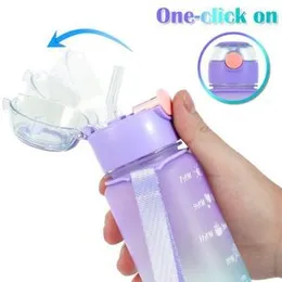 3pcs/Set Large Capacity Motivational Water Bottle With Straw ( 2000ml-900ml-280ml) Time Marker Leakproof Bottles For Sports Gym Travel BPA Free