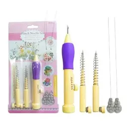Embroidery Punch Needle Kit Stitching Tool Set Magic Embroidery Needle Pen Weaving Tool Knitting Sewing Tools for DIY Sewing