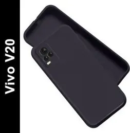 VIVO V20 Soft matte liquid silicone Case Back Cover for Vivo v20 - Black
