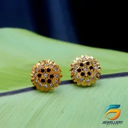 Gold Plated  Floral Earring With Ruby and Black Sapphire Earrings With White Stone Fashion Stylish Rich Look Earring For Women.