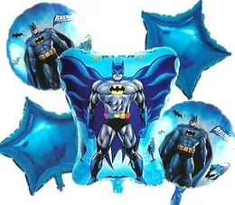 5 Pcs Foil Balloons Bat Man Birthday Party Decorations