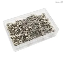 100pcs/box Simple Metal Long Needle Bandana Brooch Safety Needle