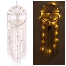 ILU DreamCatchers Macrame with Light Wall Hanging Tree of Life Large for Home Bedroom Baby Room Nursery Wedding Party Cafe Décor, Off-White