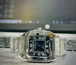 Cartier Santos Dial Blue Replica 11 Silver Chain Watch A-Grade Men's Watch – Elegant & Stylish