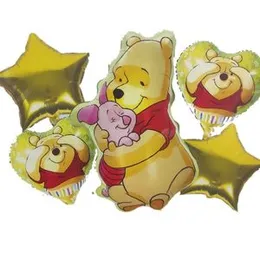 5pcs Foil Disney Winnie the Pooh Bear Foil Balloon birthday Decorate