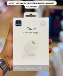 WIWU WI-G017 Cube 33W GaN Fast Charger – Dual Port USB-A + USB-C Compact Fast Charging Adapter