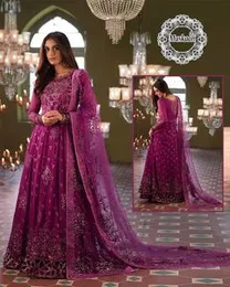 Royal Purple Embroidered Pakistani Gown
