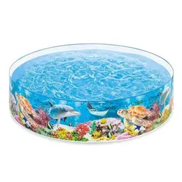 INTEX Swimming Pool-58472 | Multicolour | Shape-Round | Material-Polyvinyl Chloride (PVC) |.