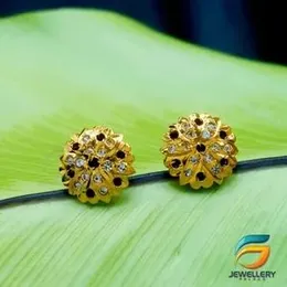 Gold Plated Stone Quirky Gold Women Fancy Earrings With White Stone Fashion Stylish Rich Look Earring For Women.