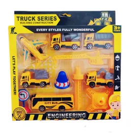 Building Construction Truck Series Play Set - 11 Pcs Engineering Contruction Set