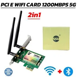 2 in 1 Wifi Card 1200Mbps 5G 5GHz/2.4GHz Dual Band PCI Express Network Card (WIE7265)