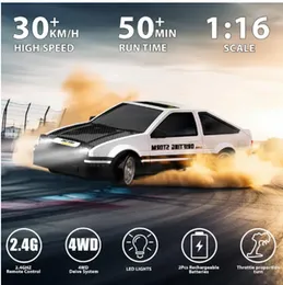 1:16 Scale High Speed RC Drift Storm 4WD RC Car with LED Lights - 25+ Kmph Speed Hard Shell RTR High Speed Drift Rechargeable Racing Sport Toy Car for