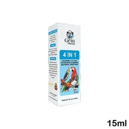 Gem Pharma 4 in 1 – 15ml for Birds For Salmonella, E. coli, Coccidiosis & General Bacterial Infections