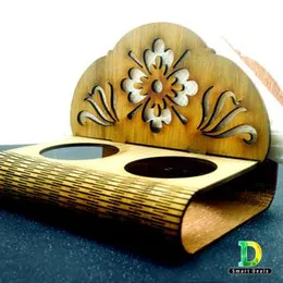 Wooden Paper Napkin Holder With Salt, Pepper Holder for Dining Table Tissue Holder, Wooden Paper Napkin Holder