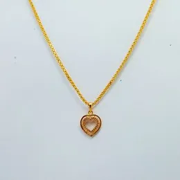 Gold Plated 2mm Bismarck Chain With Double Heart Pendant for Women.
