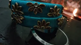 vibrant turquoise colour Handmade bangle