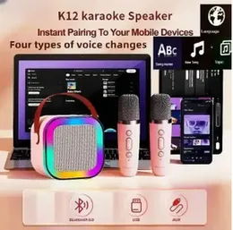 K12 Portable Bluetooth Karaoke Speaker System with 5.3 PA & Wireless Microphones | Home Karaoke & Kids’ Singing Gift