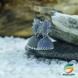 Silver Plated Earring Traditional Ethnic Oxidized Silve Tone Party Wear Bridal Bride Jhumka Jhumki Earrings for Women Girls