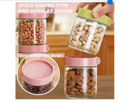 Eidoct 6-Pack 12 oz Glass Jar with Screw Lid Leakproof Overnight Oats Container, Yogurt Jars, Oatmeal Salad Jars, for Cereals Milk Fruit Condiment Dre