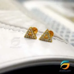 Gold Plated Earring Triangle Earrings With Full Stone for Women Beautiful.