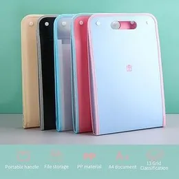 13-Pocket Expanding File Organizer with Colorful Accordion Design – A4/Letter Size Document Folder with Blank Labels for Office, School, or Home Use