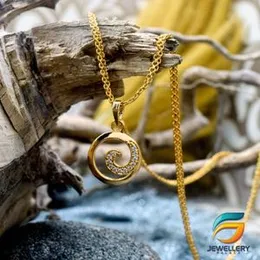 Gold Plated Chain With Pendant 18/24 inch 02MM Bismark Chain with Medium Derana Pendant Necklace for Ladies & Girl-45cm