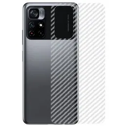 Carbon Fibre back stickerFor Mi Poco F4 Poco M4 Pro Mobile Phone Back Skin Rear Protective Sticker