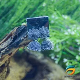 Silver Plated Earring  Traditional Ethnic Oxidized Silve Tone Party Wear Bridal Bride  Jhumka Jhumki Earrings  for Women Girls.