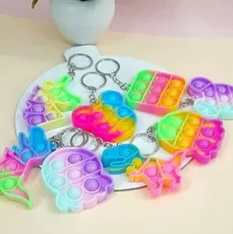 Colorful Key chain Funny Bubble Pops Fidget Toy Fidget Toys Keychains Anti-stress keytags
