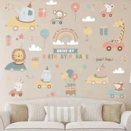 Tipi Tipi Tap Animal Theme Birthday Parade Wall Stickers for Kids Baby Wall Stickers for Room Bedroom Playroom Nursery Living Room D�cor Stickers Boho