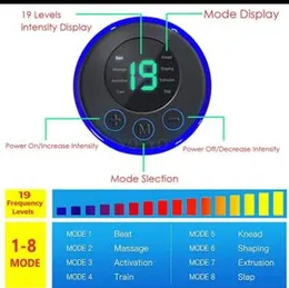 EMS Pulse Foot Massger Sole Massage Pad Current Stimulation 8 Modes 19 Level Relaxation USB Charging Therapy Instrument