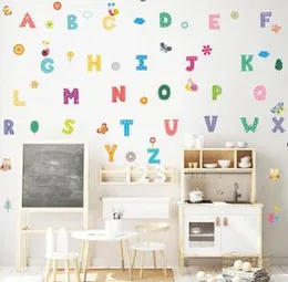 Pumkins Cute Alphabet with Flower and Butterfly Wall Stickers for Kids Room Bedroom Living Room Door Wall Decoration Wall Sticker for Baby Boy Girl Ro