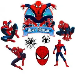 8Pcs Spider Man Cake Toppers Cartoon Cake Decoration Cake Top