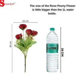 SATYAM KRAFT 1 Pcs Artificial Bridal Piano Rose Peony Flower for Gifting,Flowers Sticks Bunch Decorative Items for Home,Christmas & New Year Decor
