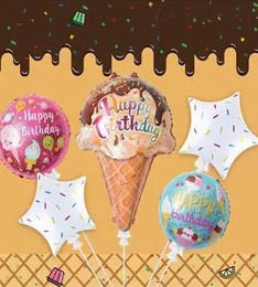 5pcs Foil Ice Cream Cone Balloon birthday Decorate