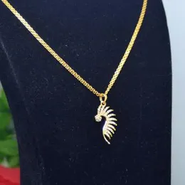 Gold Plated 2.8mm Bismark Chain With Peacock Pendant With Stone For Women.