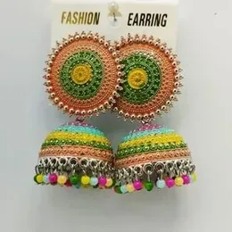 Traditional  Multicolor Round Head Beautiful Big jhumka Drop Earrings  For Women.