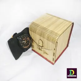 Wood Watch Box with Customize Name Or Text for Engagement, Proposal, Wedding Gift or Special Occasions