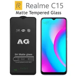 Realme C15 Stylish Full Cover Matte Texture MTB tempered Glass Protector Frosted Glass for Realme C15