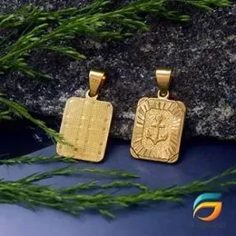 Gold Plated Pendant Stylish Anker in Box Shape Rich Look For Men.