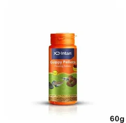 Intan Growel Guppy Pellets 60g (0.8mm Floating) Highly Nutritious Ornamental Fish Food for Guppies & Small Surface Eating Fish Feed