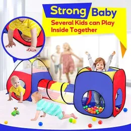 3 in 1 Kids Play Tent with Play Tunnels & Ball Pit - Pop up Toddler Tent for Kids - Kids Toys Children's Play Tents
