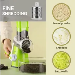 Plastic Tabletop Drum Grater Stainless Steel 3 in 1 Multi-Functional Drum Rotary Vegetable Cutter Grater & Slicer