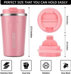 Coffee Cup Travel, 510ml Travel Mugs for Hot Drinks, Reusable Coffee Cups with Leakproof Lid Coffee Cup Travel, 510ml Travel Mugs for Hot Drinks, Reus