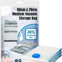 Vacuum Storage Bags Pack of 5 Reusable 80% More Storage Space Savers Sealer Compression Bags with Hand-Pump for Travel|Home for Clothes, Comforters, P